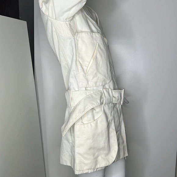 Nina Ricci Sz US 6 FR 38 Cream Cotton Button Belted Short Trench Jacket - Picture 8 of 14